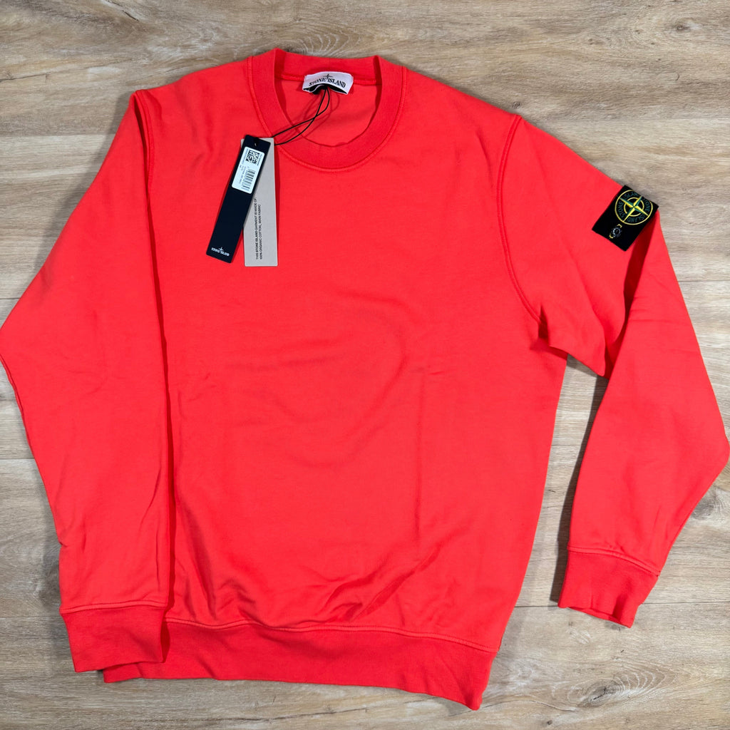 Stone Island Organic Cotton Fleece Sweatshirt in Papaya