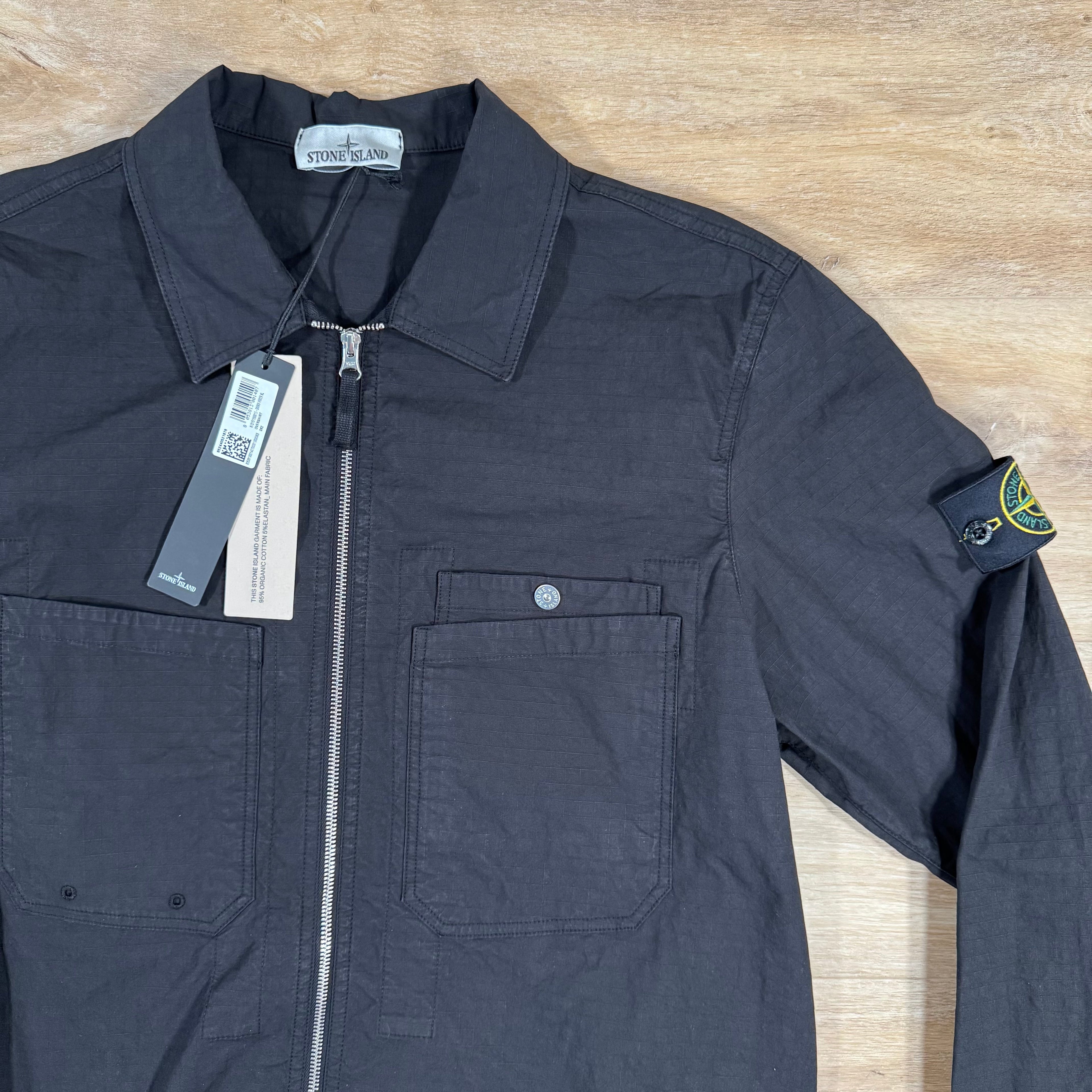 Stone Island Mil-Spec Stretch Ripstop-TC Overshirt in Black