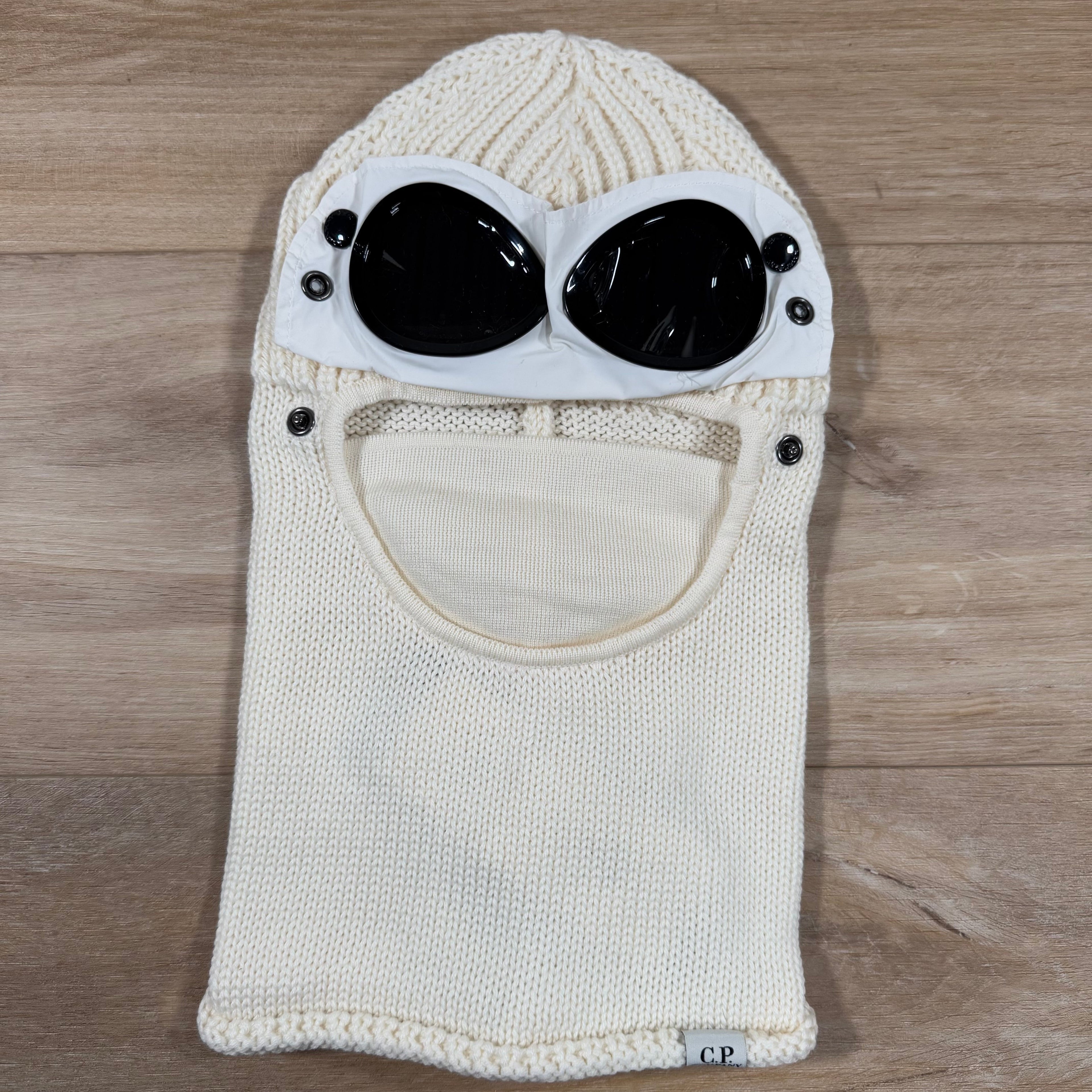 CP Company Merino Wool Goggle Balaclava in White