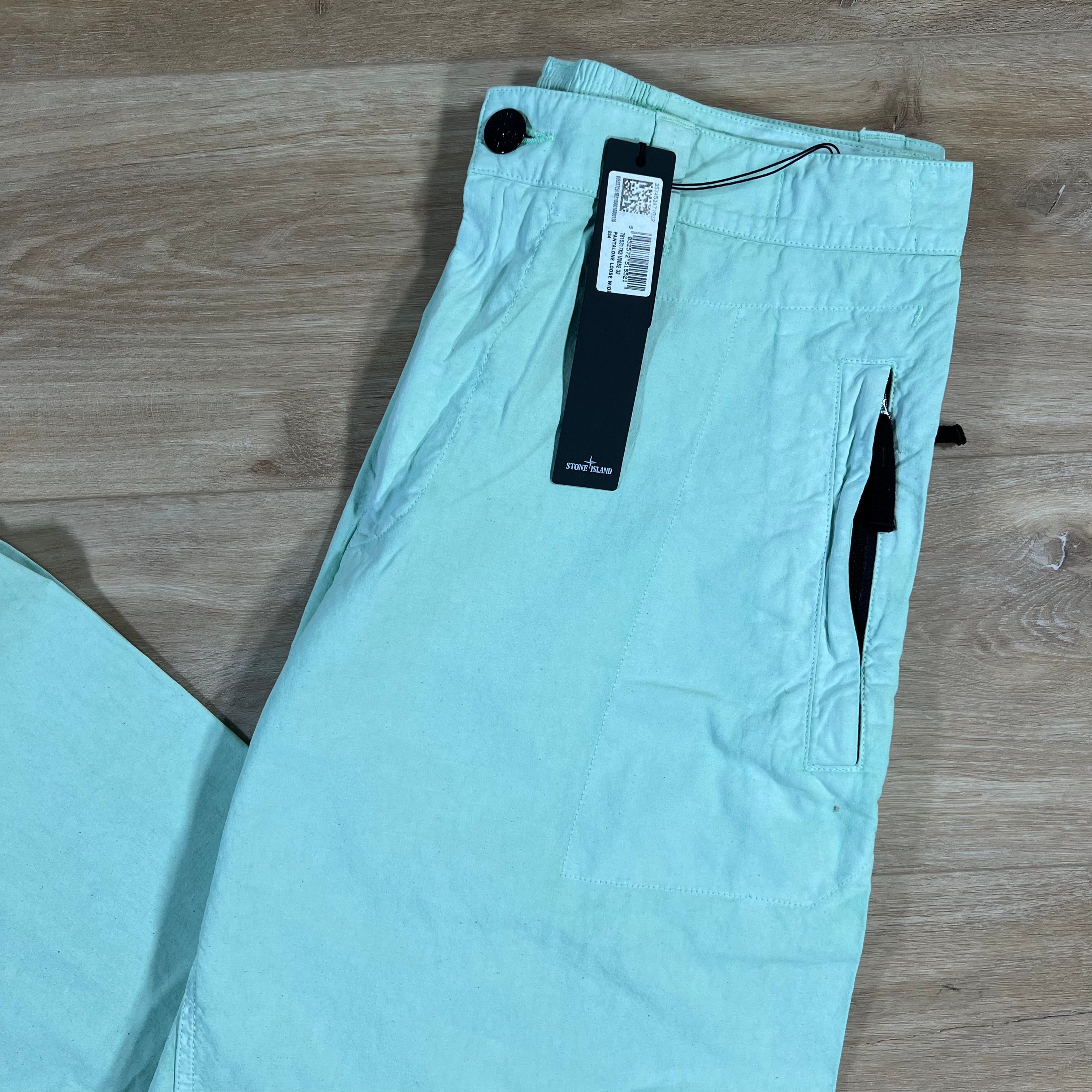 Stone Island Straight Leg Marina Trousers in Light Green