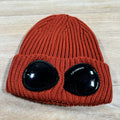 CP Company Extra Fine Merino Wool Goggle Beanie in Bombay Brown