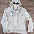 CP Company Flatt Nylon Goggle Overshirt in Pistachio Shell