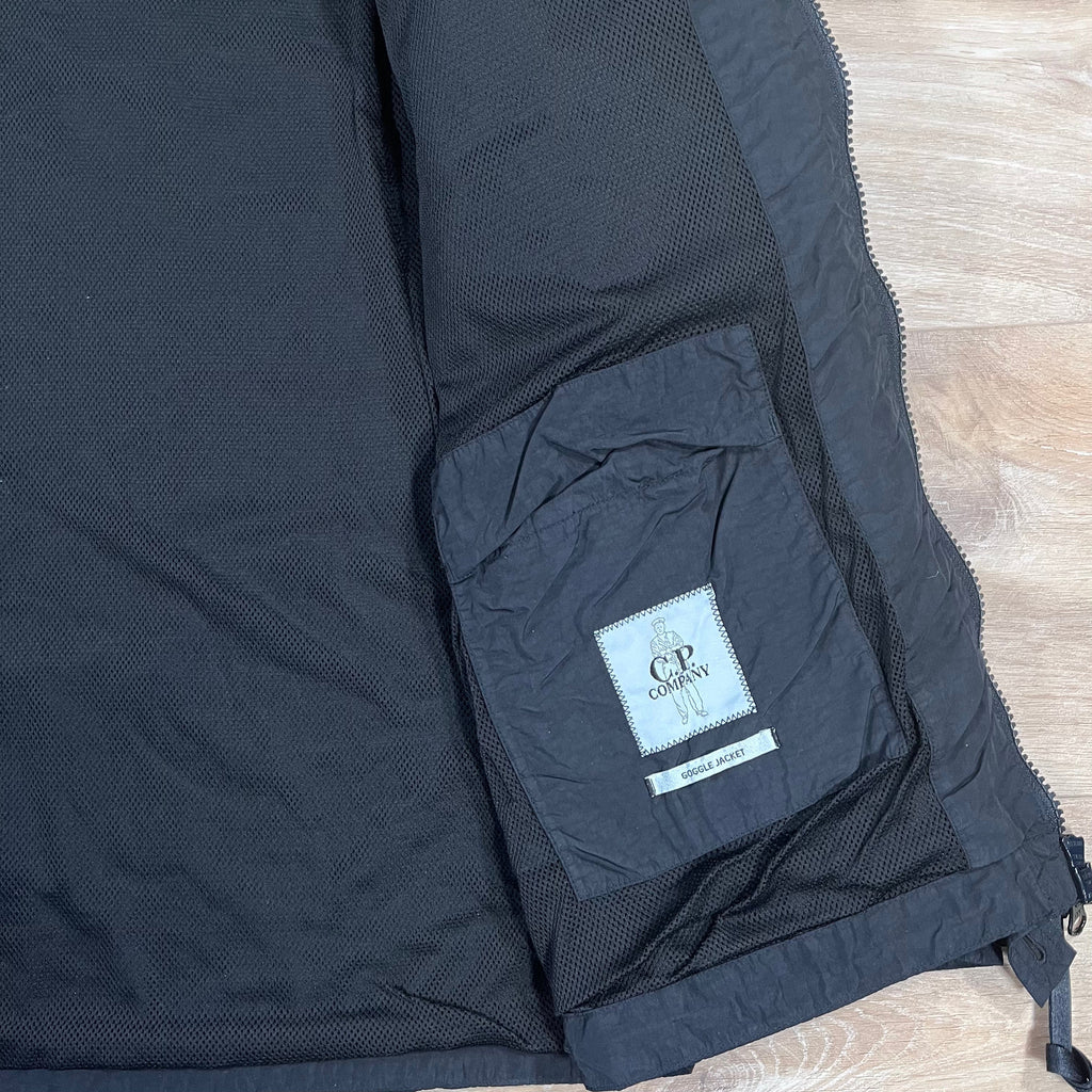 CP Company Flatt Nylon Goggle Overshirt in Black