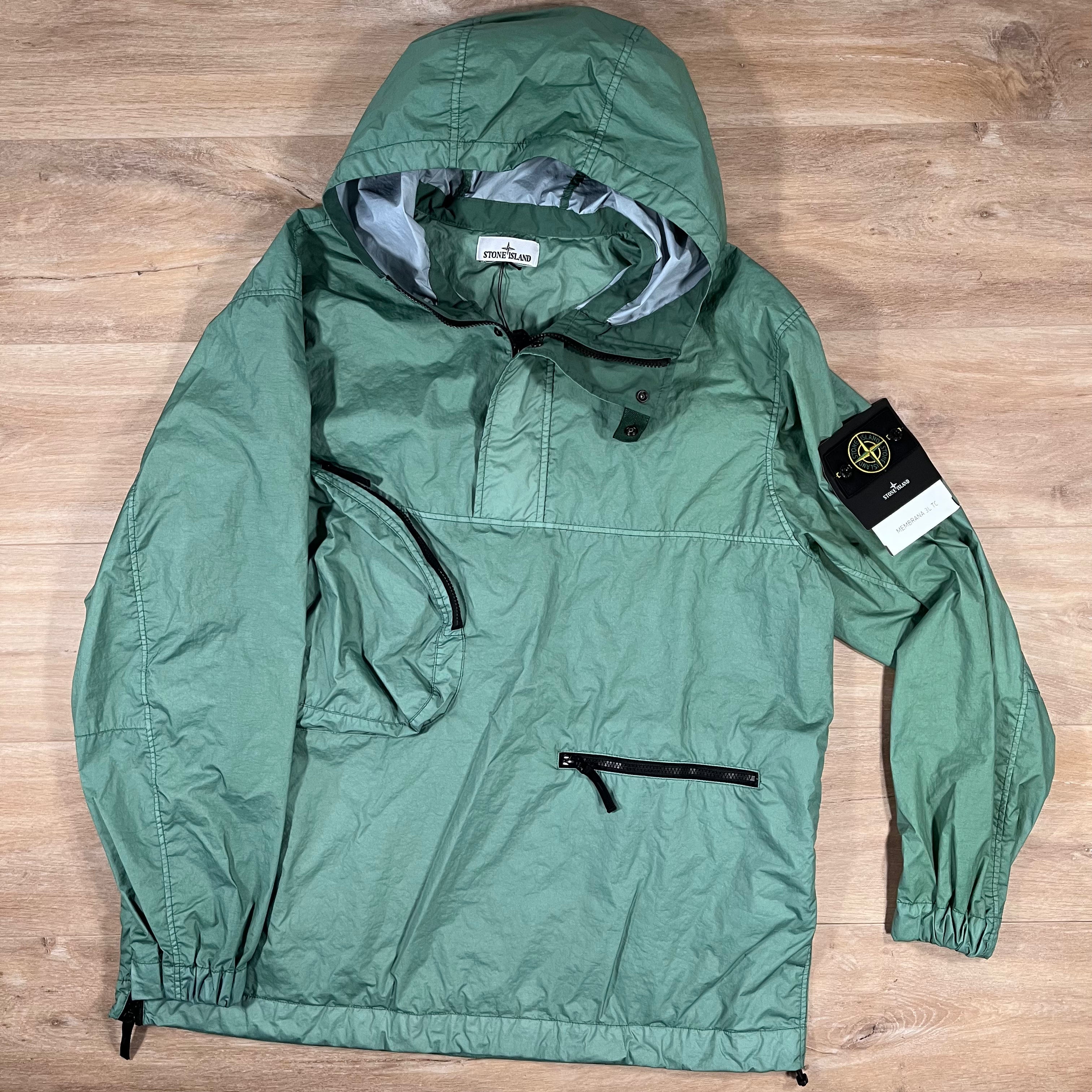 Stone Island Membrana 3L TC Anorak Jacket in Mint