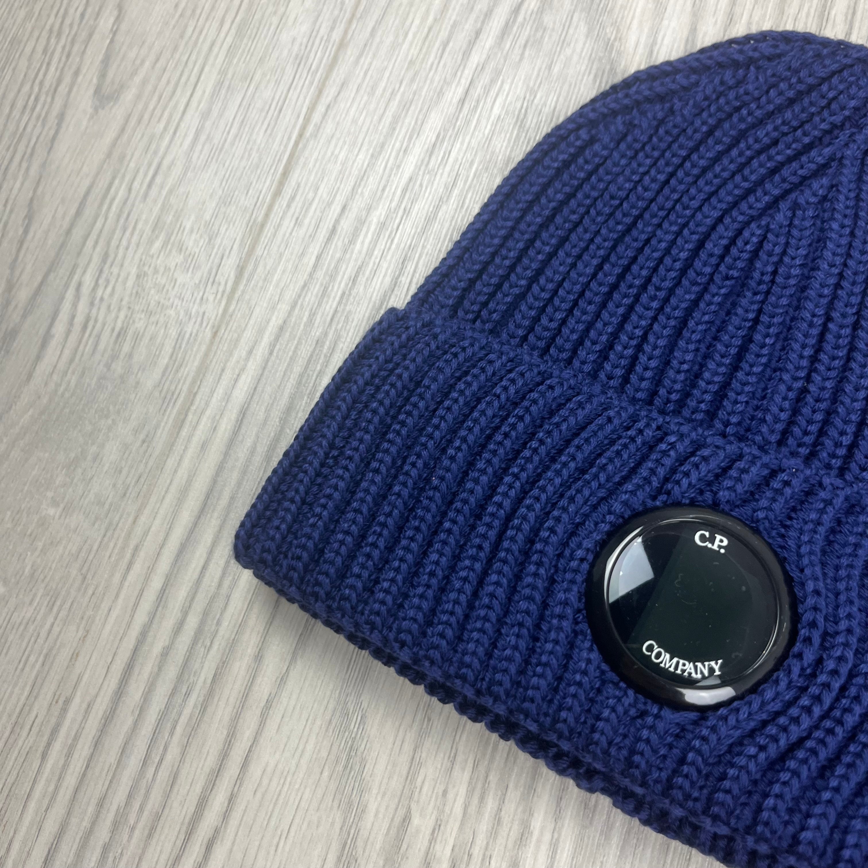 CP Company Lens Beanie - Estate Blue