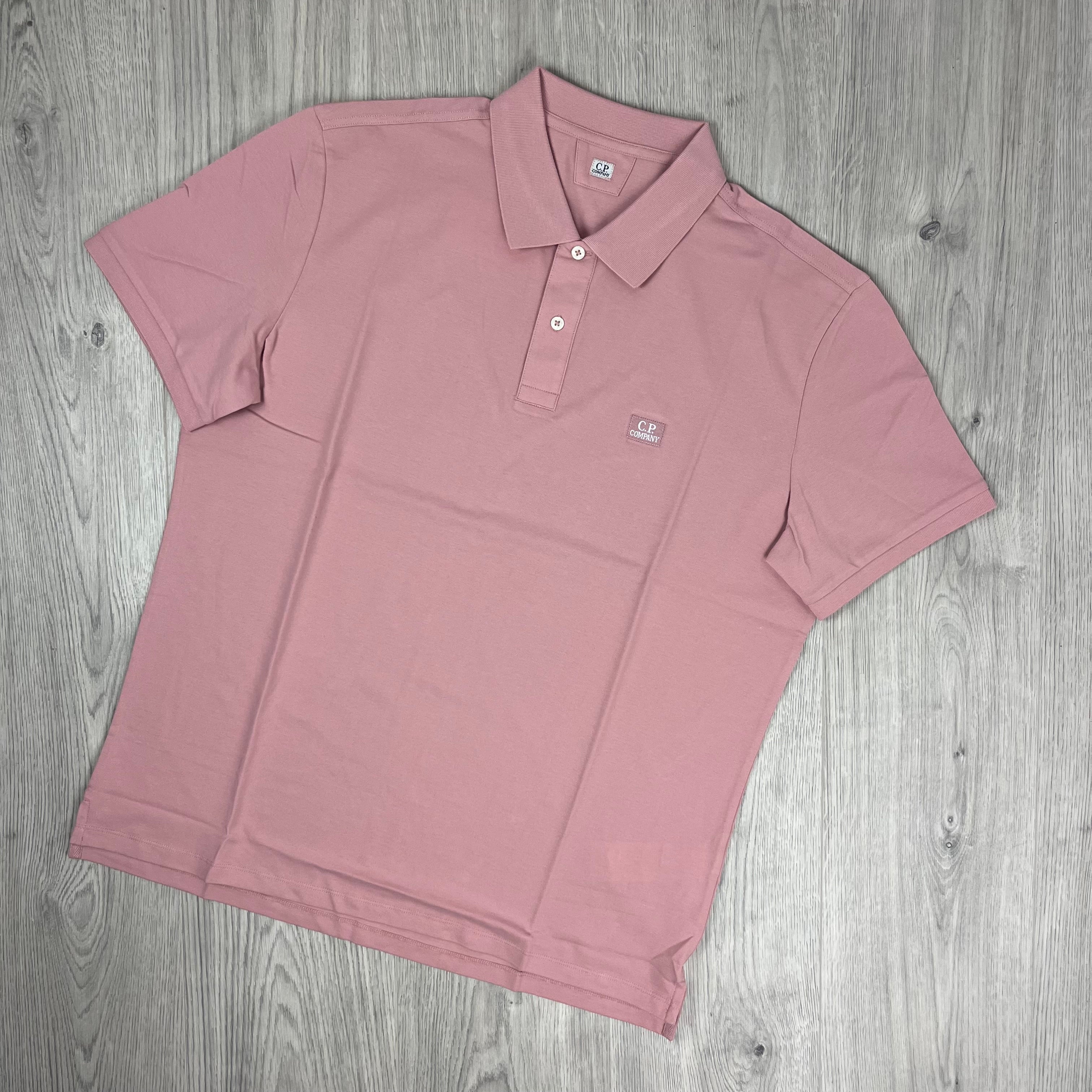 CP Company Piquet Polo Shirt - Misty Rose