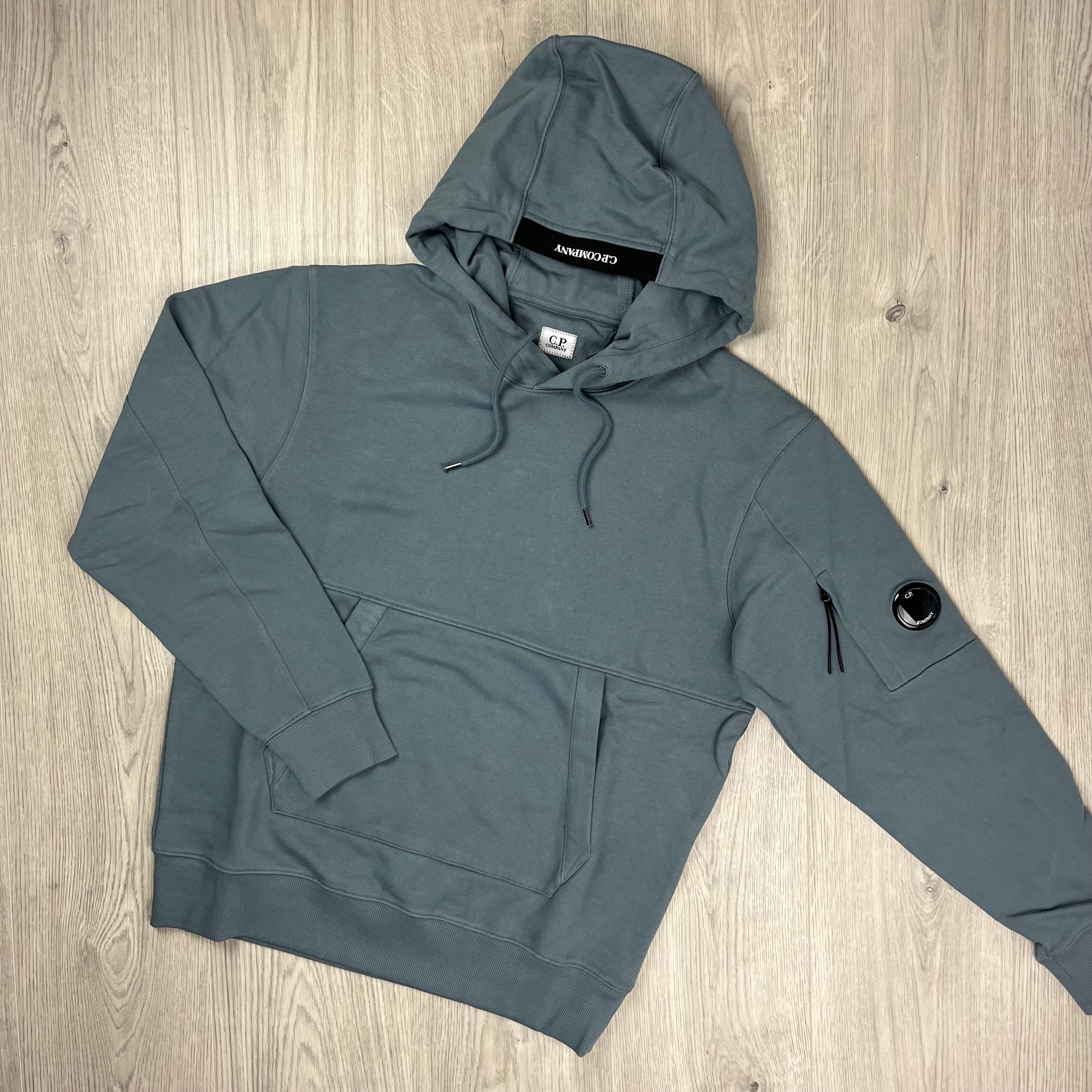 CP Company Raised Fleece Hoodie - Stormy