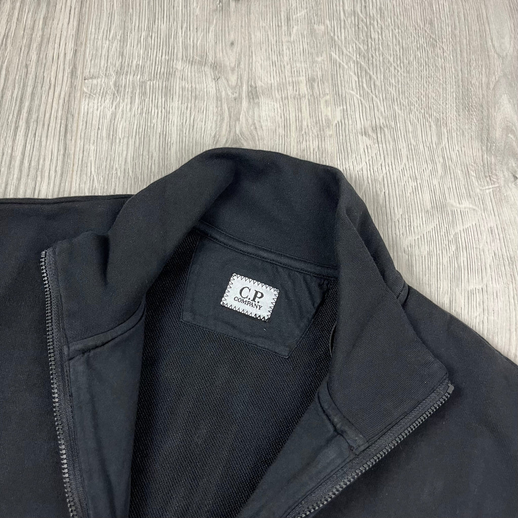CP Company Raised Fleece Zip Sweatshirt - Black