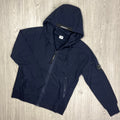 CP Company Raised Fleece Zip Hoodie - Navy