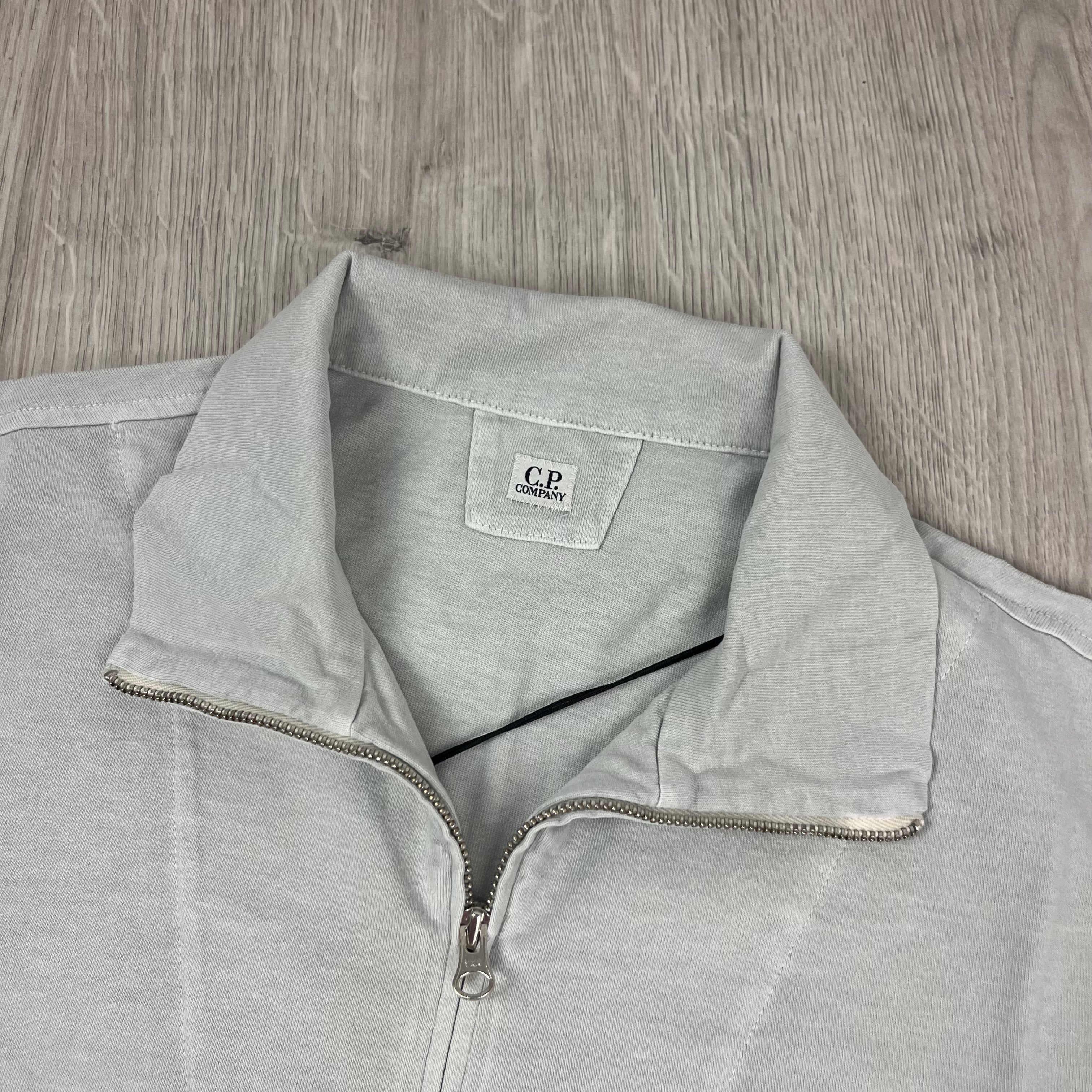 CP Company Zip Polo Shirt - Blue Fox