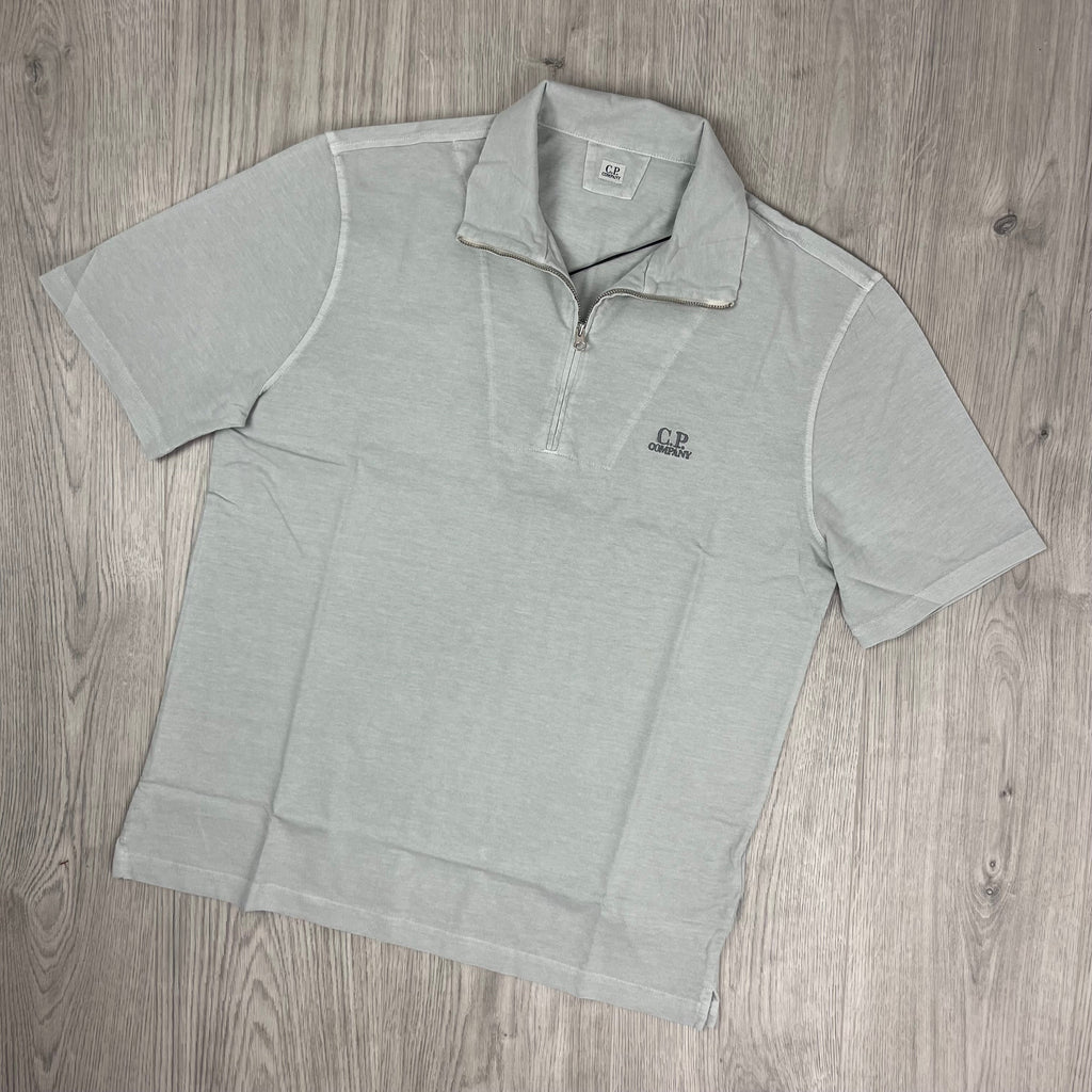 CP Company Zip Polo Shirt - Blue Fox