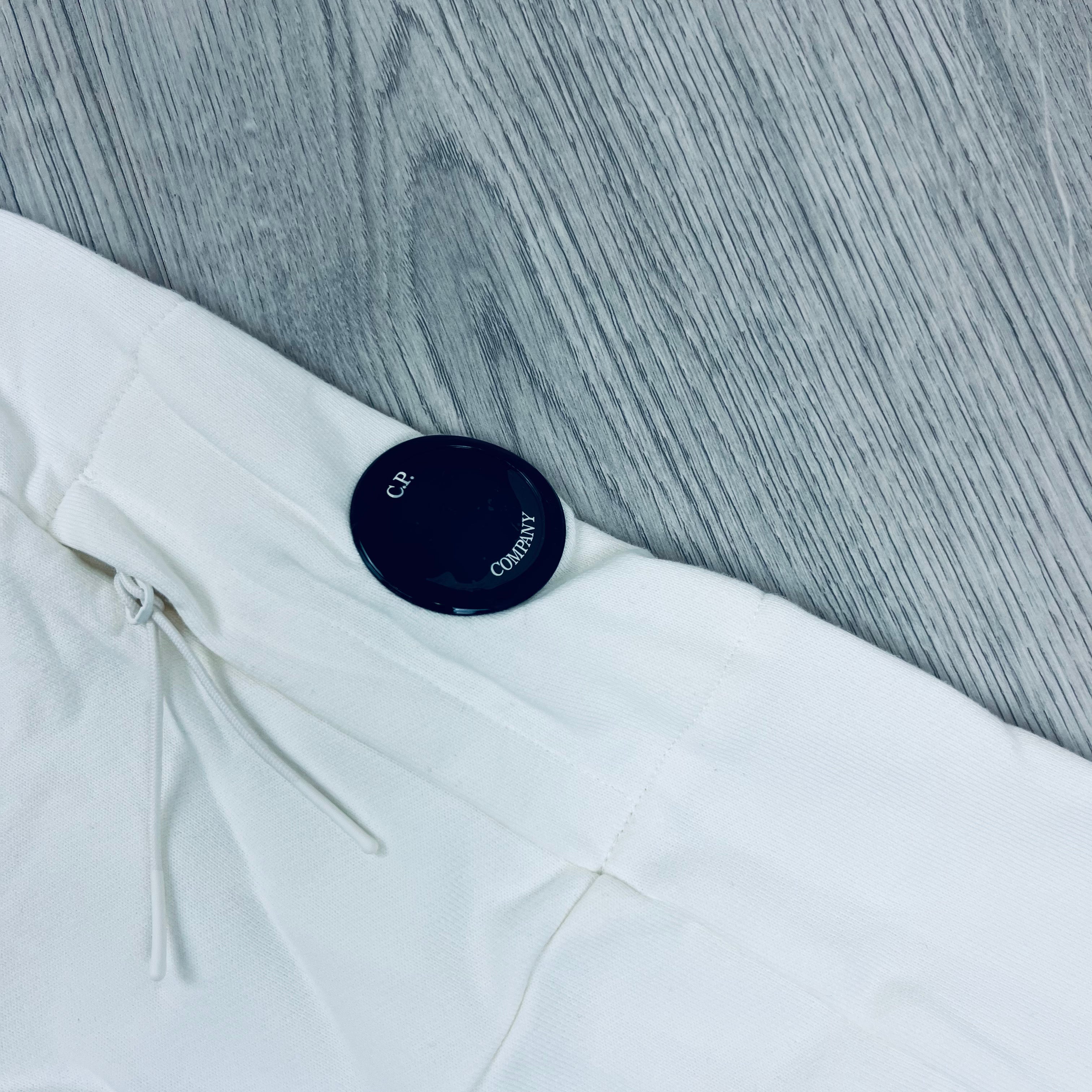 CP Company Raised Fleece Zip Hoodie - White