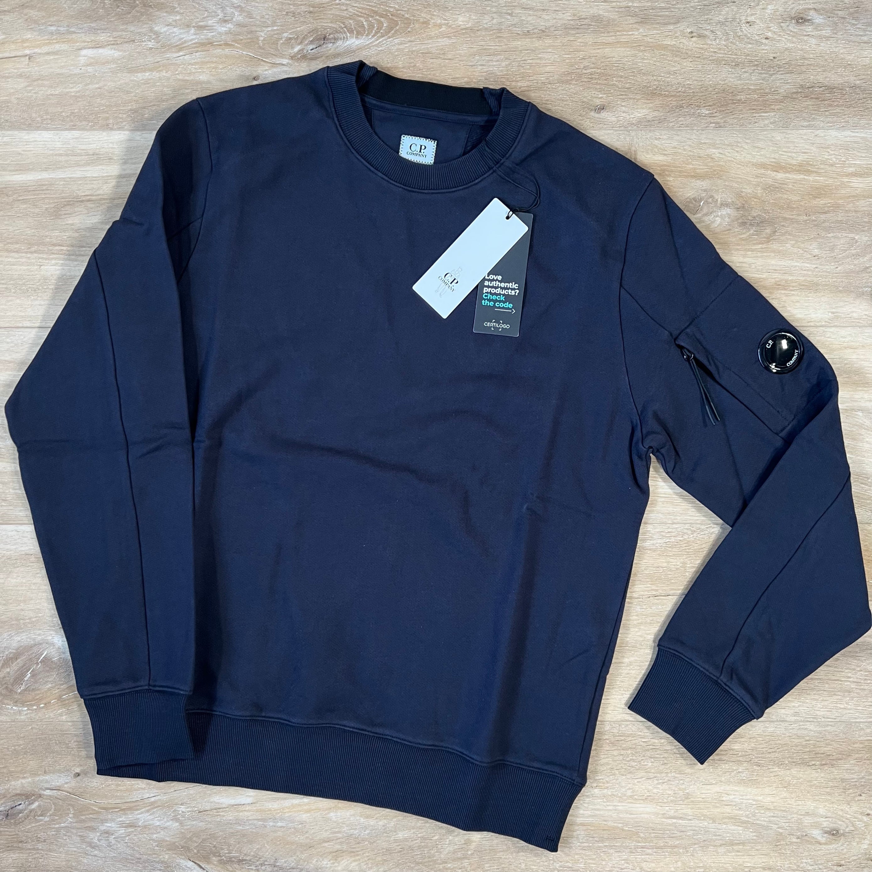 CP Company Diagonal Raised Lens Sweatshirt in Navy
