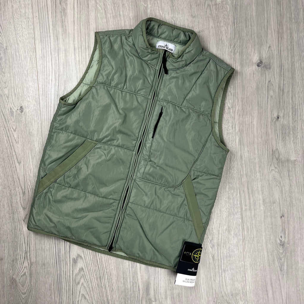 Stone Island Nylon Gilet - Sage