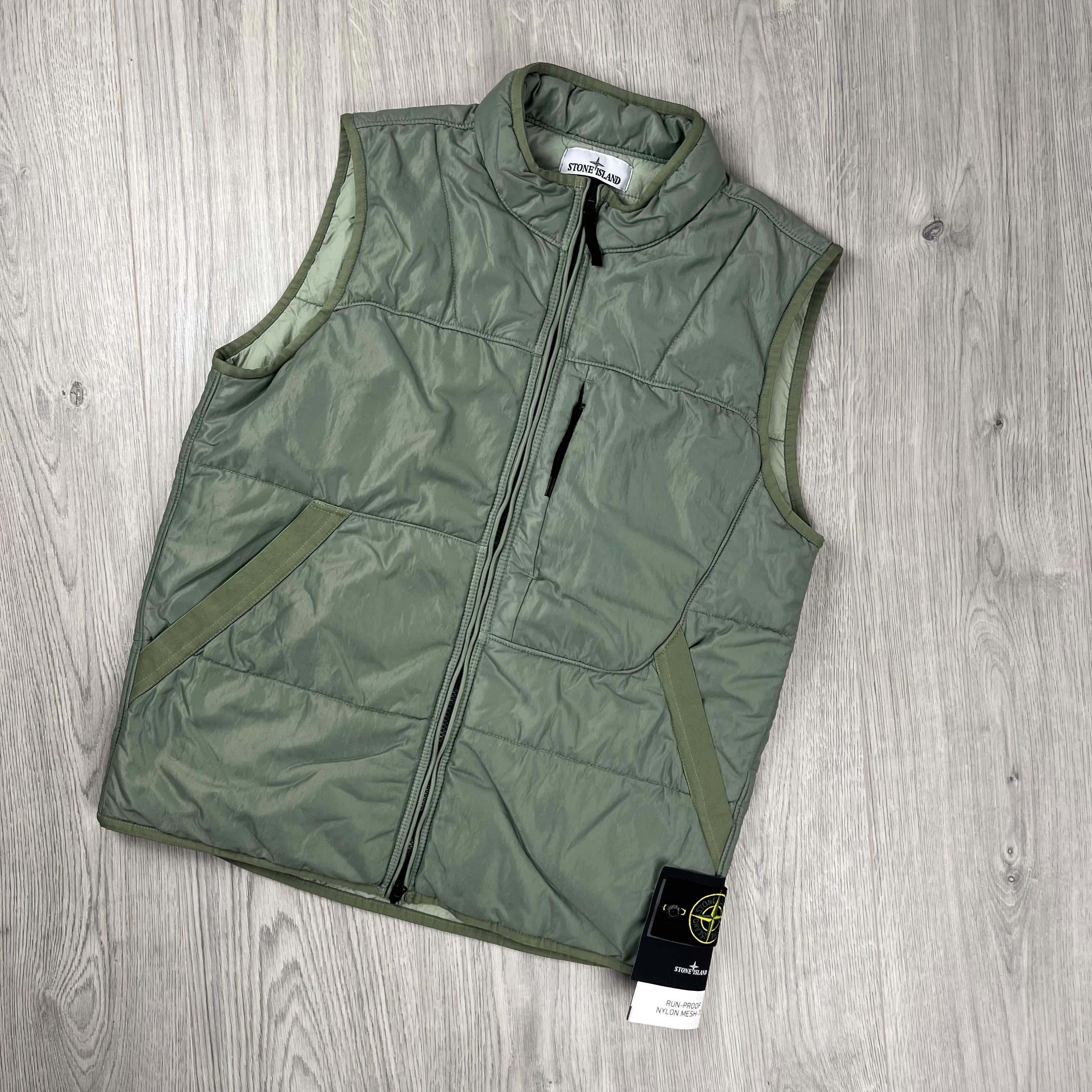 Stone Island Nylon Gilet - Sage